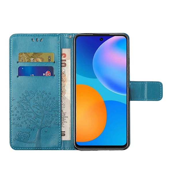Ugle Mønster Tryk Design Læder Wallet Telefon Cover til Samsung Galaxy A32 4G (EU Version) Multicolor Style E