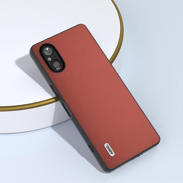 Til Sony Xperia 5 V Telefon Cover Glat Ægte Ko Læder Bagside Multicolor Style E