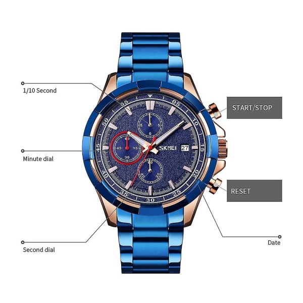 Skmei 9192 Herre Quartz Ur Blå Blue