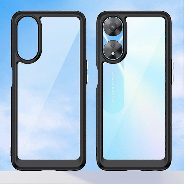 Mobilskal för Oppo A58 5G, Dammtåligt TPU+Akryl Telefonskal Skyddande Fodral Multicolor Style A