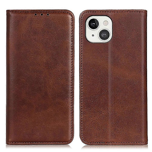 iPhone 13 6.1 tuuman puhelimelle sopiva magneettinen, automaattisesti imeytyvä lompakkokotelo ja jalusta halkaistusta nahasta Multicolor Style D