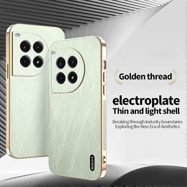 KADEM Skal för OnePlus Ace 3 Pro 5G Elektropläterad Silkesstruktur PU+TPU Mobilskal Multicolor Green