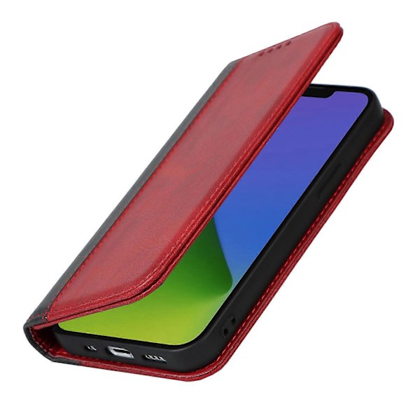 iPhone 15 Plus PU-nahkainen puhelinkotelo, kaksivärinen liitos, naarmuuntumaton, jalustallinen lompakkokotelo Multicolor Style F