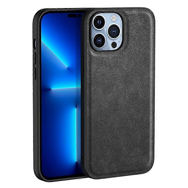 Til iPhone 15 Pro Stødsikkert Telefoncover Retro PU Læderbelagt TPU+PC Bagcover Multicolor Style D