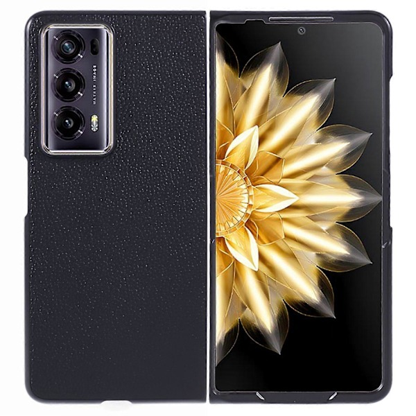 Skal för Honor Magic V2 5G Anti-scratch Litchi Textur PC+Äkta Läder Mobilskal Multicolor Style B