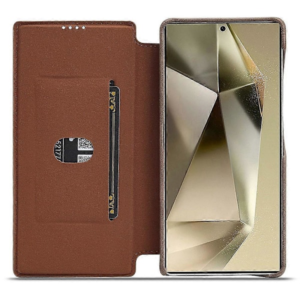 LC.IMEEKE Samsung Galaxy S25+ -kotelo korttipidikkeellä, jalustalla ja nahkakannella Multicolor Coffee