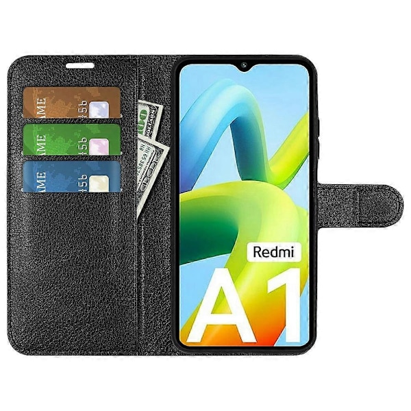 För Xiaomi Redmi A1 4G/A2 4G PU Läder Telefon Fullt Skydd Fodral Vikbart Ställ Plånbok Flipskydd