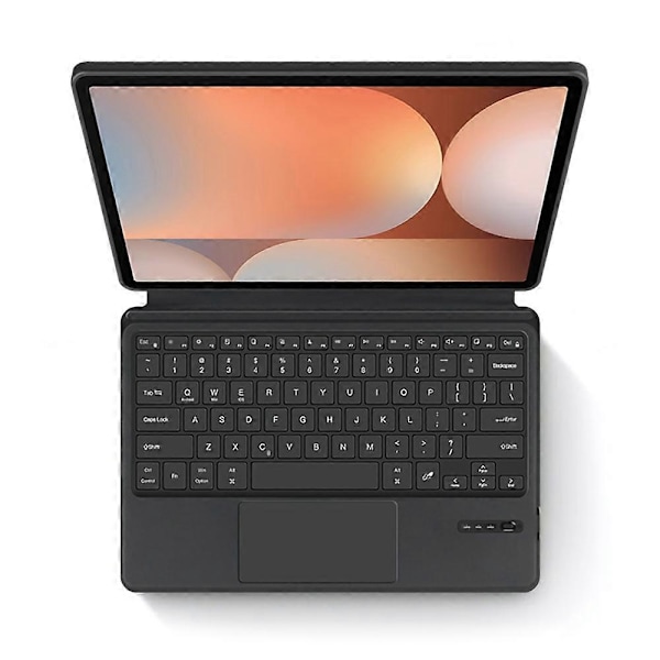Læderetui til Samsung Galaxy Tab S10+ + Touchpad Bluetooth-kompatibelt tastatur med baggrundsbelysning