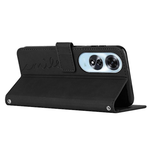 Til Oppo A60 4G Etui Hjertepræget PU Læder Wallet Telefon Cover med Rem Multicolor Style A