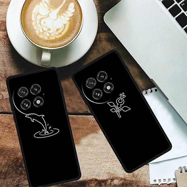 OnePlus 13 Viivapiirroskuvioitu naarmuuntumaton pehmeä TPU-puhelinkuori Multicolor Little Elephant