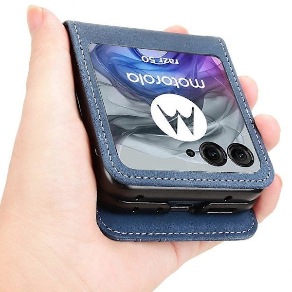 Motorola Razr 50 5G/Razr 2024 5G -puhelimen kotelo, irrotettava muotoilu, korttipaikka, nahka+PC-puhelinkuori Multicolor Style C