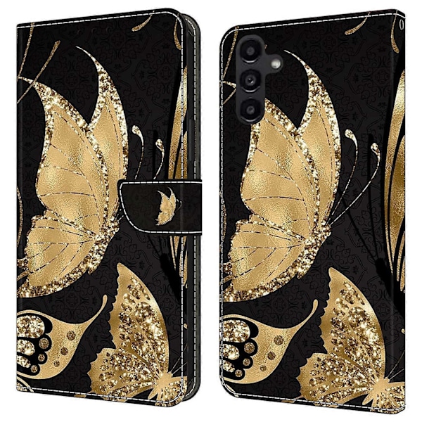 Til Samsung Galaxy A14 5G/A14 4G Etui Anti-Drop Wallet Telefon Etui med Støttefod Multicolor Style A