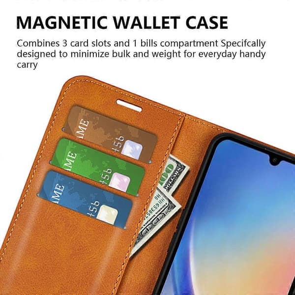 För Samsung Galaxy A34 5G Folio Flip Telefonfodral Kalvtextur Ställ Plånboksfodral Multicolor Style A