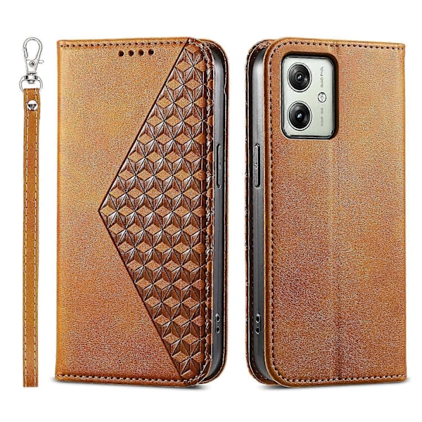 Til Motorola Moto G54 5G Etui Wallet PU Læder Præget Telefon Cover Multicolor Style F