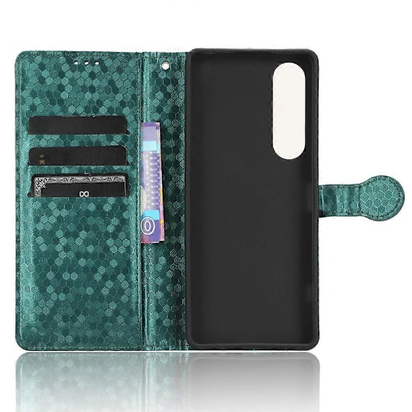 Læderetui til Sony Xperia 1 V, præget prikmønster tegnebog mobiltelefon stativ cover Multicolor Style C