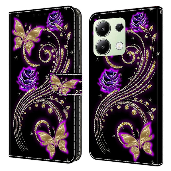 Xiaomi Redmi Note 13 4G Lompakkokotelo Puhelimelle, Pudotussuoja, 3D-kuvioitu Nahkainen Käännettävä Suojakotelo Multicolor Style N