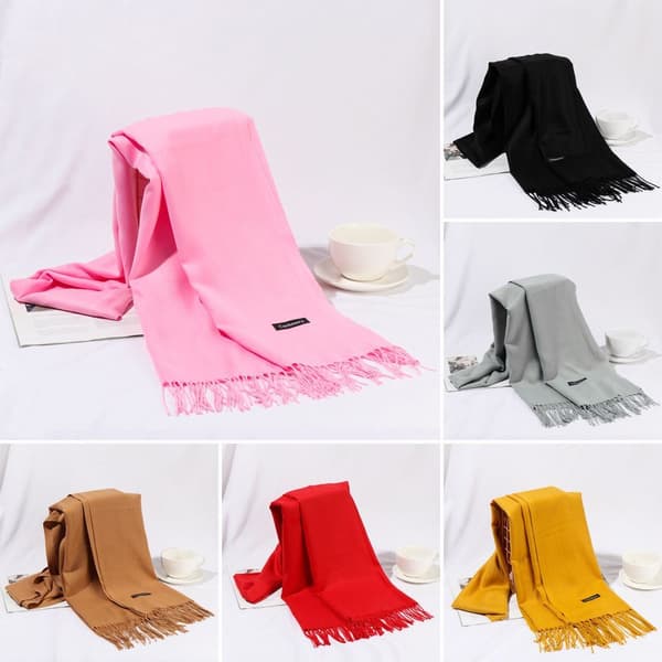 Cashmere Skjerf Ullsjal DYPROSA deep pink