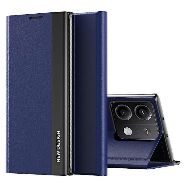 Stativfodral för Xiaomi Redmi Note 13 Pro 5G/Poco X6 5G, Fallsäkert PC+läder Telefonskydd Multicolor Sapphire