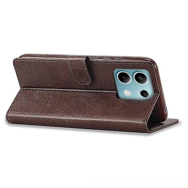 LC.IMEEKE Etui til Xiaomi Redmi Note 13 Pro 5G/Poco X6 5G, tegnebog, stativ, kalveskinds tekstur læder telefoncover Multicolor Brown