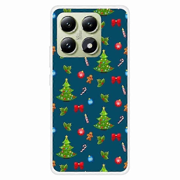 Skal till Xiaomi 14T Festligt Julmönster TPU Skyddande Mobilskal Multicolor Small Tree