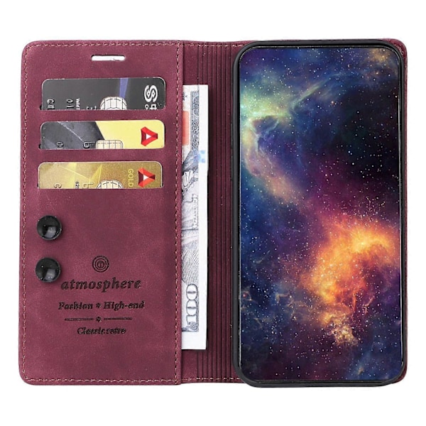 006 Serie Til iPhone 15 Pro Max Cover PU Læder Foldbart Stativ Telefon Cover Multicolor Style B