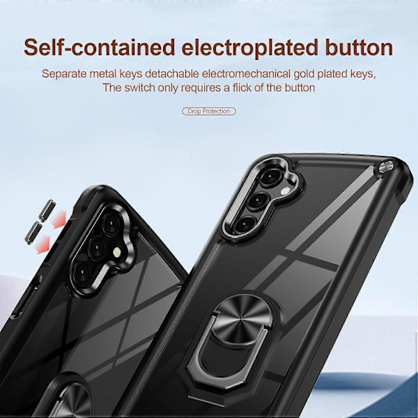 Skal för Samsung Galaxy A16 5G/A16 4G Fodral Legeringslinsram PC+TPU Ställ Telefon Baksida Multicolor Style A