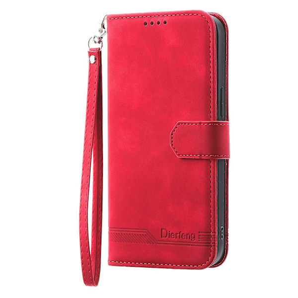 DIERFENG DF-03 for Oppo A78 5G Lær Telefonveske Linjer Avtrykk Deksel med Stativ Lommebok Multicolor Style F