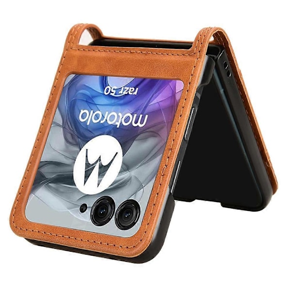 Motorola Razr 50 5G/Razr 2024 5G -kotelo Retro-kuvioitu nahka + PC-puhelinkotelo korttipaikalla Multicolor Style C
