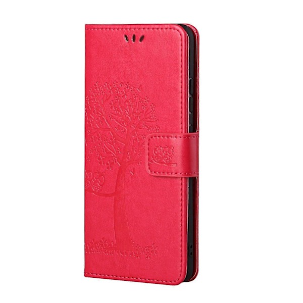 Wallet Design Læder Stand Telefon Cover Etui med Ugle Træ Mønster Prægning til Nokia X10/X20