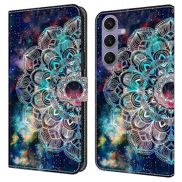 Skal för Samsung Galaxy S25+ Mönstertryckt Skyddande Fodral TPU+PU Läder Flip Telefonfodral Multicolor Style K