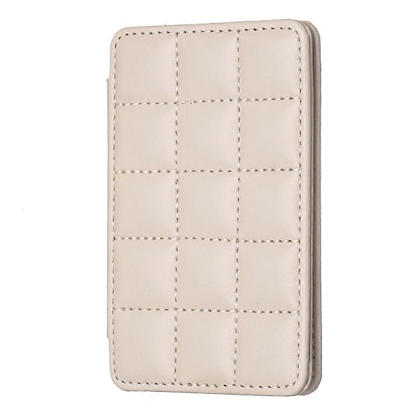 BFK01 3D-ruudukkokuvioinen puhelimen takakorttiteline, itseliimautuva PU-nahkainen korttitasku - Vihreä Multicolor Beige