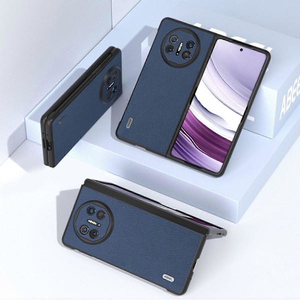 Ægte lædercover med litchi-tekstur til Huawei Mate X5 - Ko læder + PC Multicolor Style C