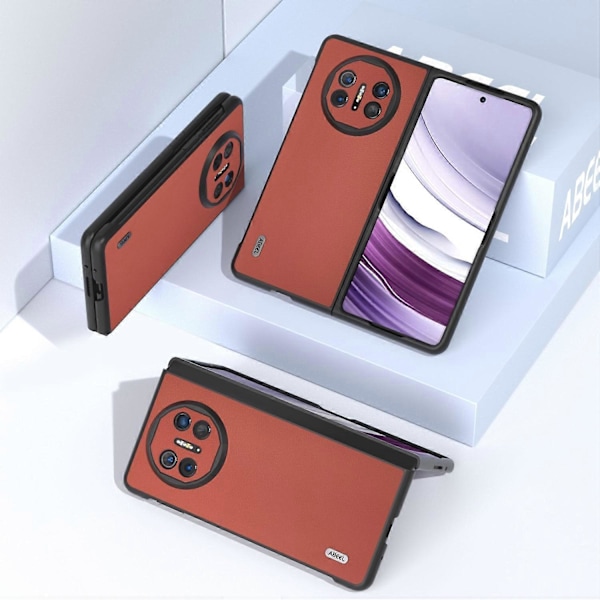 Skal för Huawei Mate X5, Slät Äkta Läder+PC Skyddande Fodral Multicolor Style E