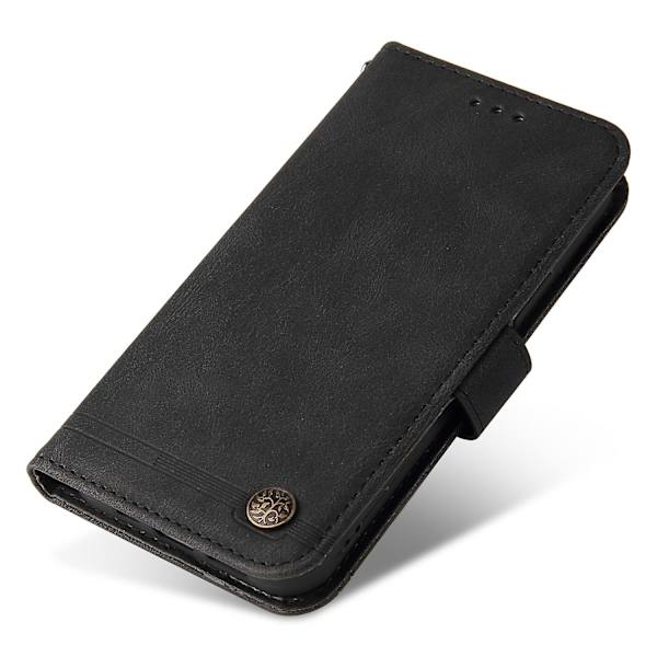Til Samsung Galaxy F34 5g/m34 5g Prægede Linjer Standpung Cover Anti-drop PU Læder Telefon Cover Black