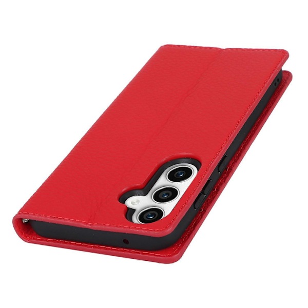 För Samsung Galaxy S23 FE Fodral Läderstruktur Äkta Läder Mobilskal med Rem Multicolor Style F