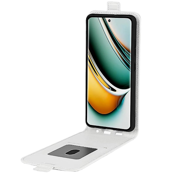 Vertikal Flip Telefon Skinnveske For Realme 11 Pro+ 5g/11 Pro 5g, Kortholder Crazy Horse Tekstur White
