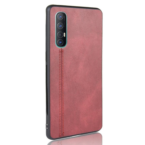 Pu Läder Coated PC + Tpu Hybrid Phone case För Oppo Find X2 Neo Red