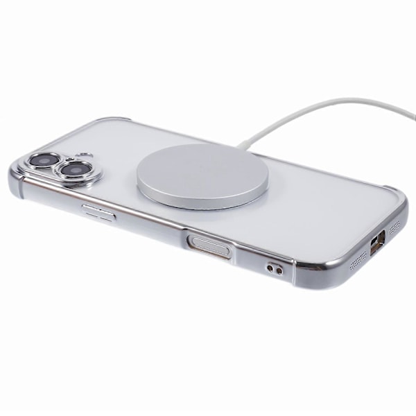 För iPhone 16 Skal Kompatibelt med MagSafe Elektroplätering TPU Transparent Telefonskal Multicolor Style A