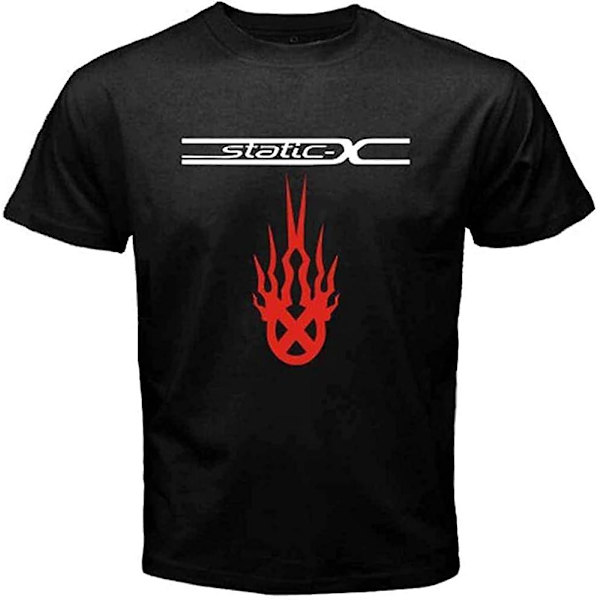 Static-x Logo Sort T-shirt til Mænd Colour01 M
