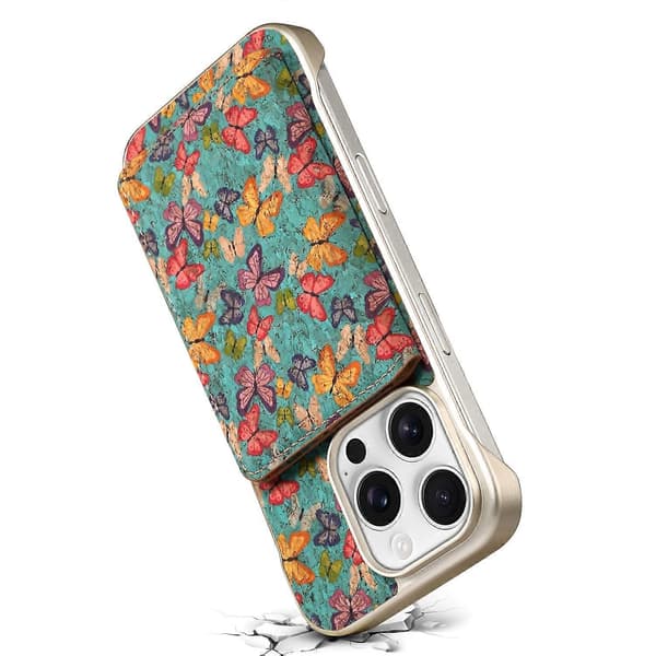 Kompatibelt med iPhone 16 Pro Mobilskal Multicolor Butterfly Blue