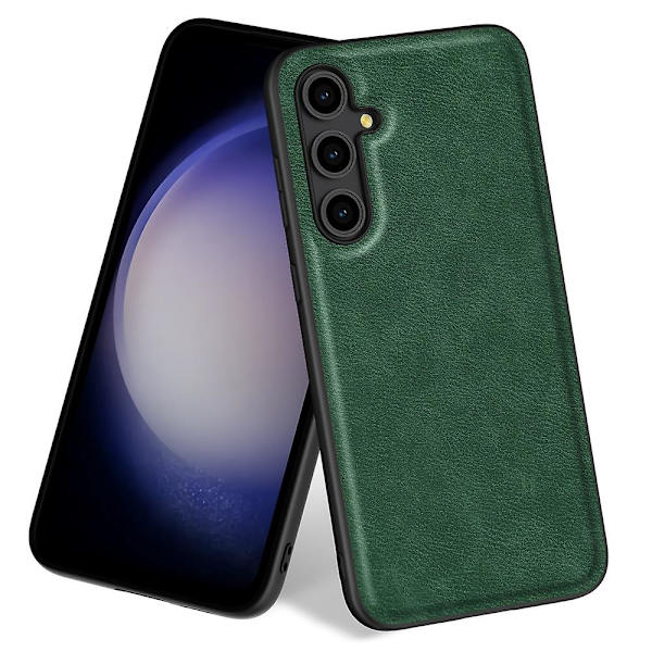 Samsung Galaxy S23 Fe Retro -puhelinkotelo, PU-nahkapäällysteinen TPU+PC, liukumaton ote Green