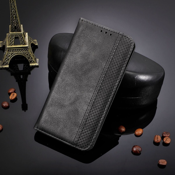 För Nokia G11 Plus 4g Autostängande Magnetisk Retro Pu Läder Case Stativ Funktion Cover Black