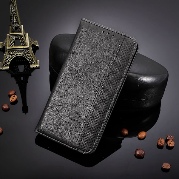 Til Nokia G11 Plus 4g Auto Lukkende Magnetisk Retro Pu Læder Wallet Case Stand Funktion Telefon Shell Cover Black