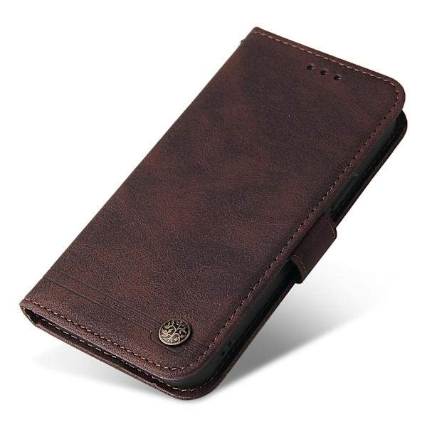 För Samsung Galaxy F34 5g/m34 5g Imprinted Lines Stand Cover Anti-drop Pu Läder Phone case Brown