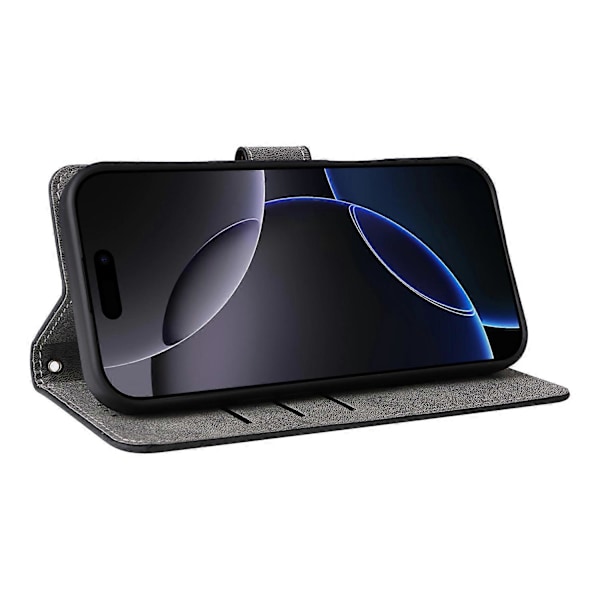 Til iPhone 16 Pro Wallet Case RFID-blokering PU Læder Cover Stativ Visning Multicolor Style E