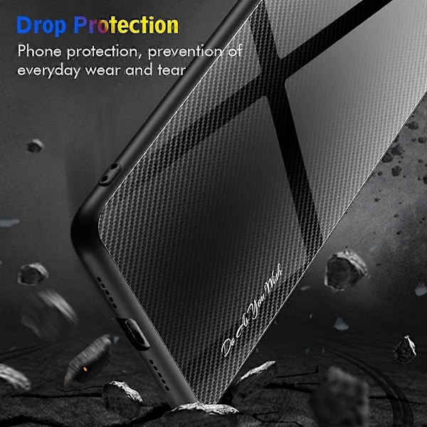 Herdet Glass+TPU Mobiltelefondeksel for Samsung Galaxy S23 Ultra, Karbonfibertekstur Telefondeksel Multicolor Style F