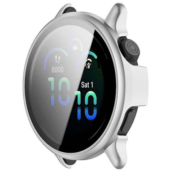Garmin Vivoactive 6 -kellon suojakotelo PC-kehys karkaistulla lasikalvolla Multicolor Matte Silver