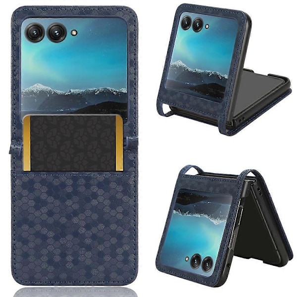 Motorola Razr 40 Ultra 5G -puhelimen korttipaikallinen suojakotelo, kohokuvioitu pistekuvio, PU-nahkakansi Multicolor Style C