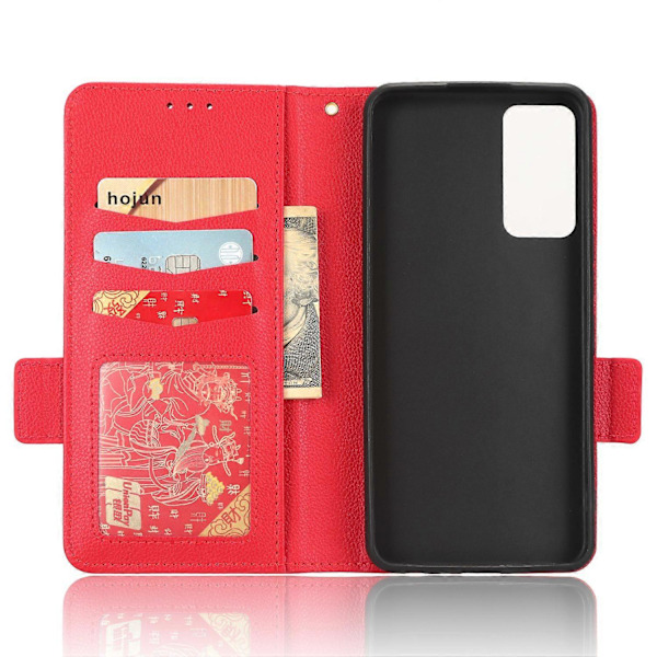 Læder Smartphone Etui til TCL 40R 5G, Dobbelt Magnetisk Lås Flip Wallet Stand Telefon Cover Multicolor Style D