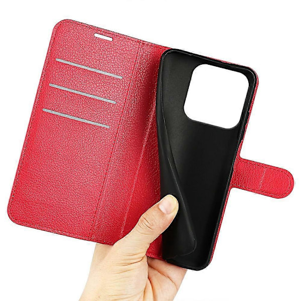 Til ZTE Blade V70 Etui Litchi Tekstur Stødsikkert Læder Wallet Telefon Cover - Grøn Multicolor Red
